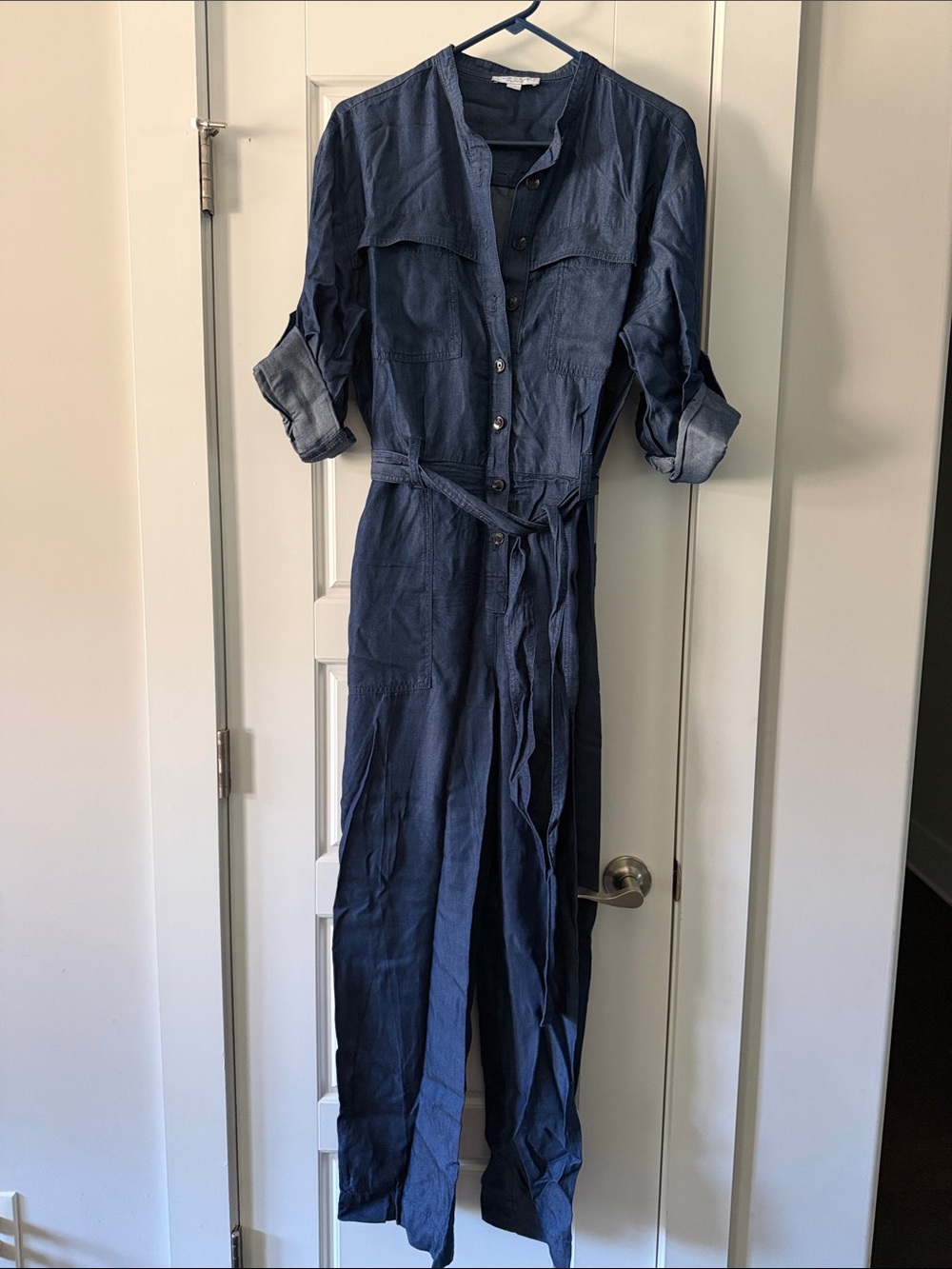 Ann Taylor Weekend Chambray Button-Front Shirt in Deep Blue